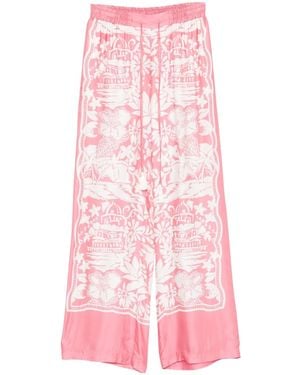 ERMANNO FIRENZE Floral-Print Trousers - Pink