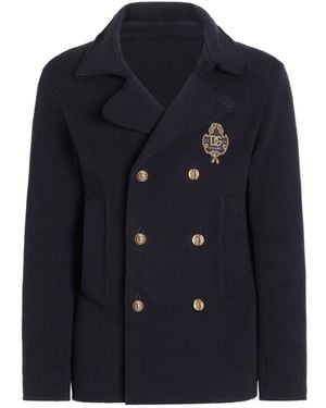 Dolce & Gabbana Long-Sleeve Double-Breasted Jacket - Blue