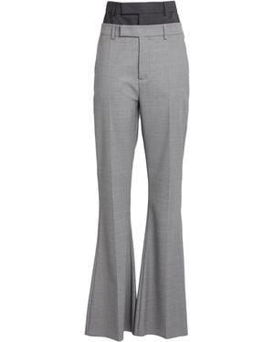 Sportmax Minimalist Solidcolor Flared Pants - Gray