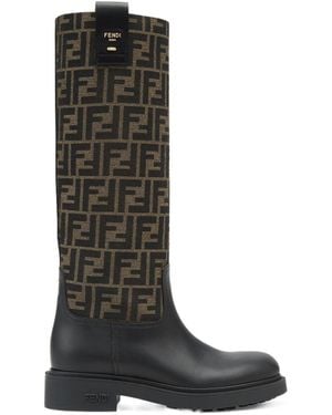 Fendi Knee-High Boots Filo - Black