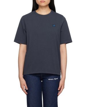 Maison Kitsuné T-Shirt With Round Neck And Short Sleeves - Blue