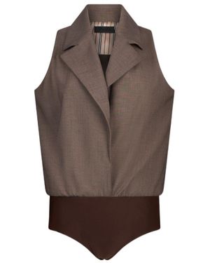Liu Jo Mélange Vest Bodysuit - Brown