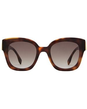 Fendi Round Square-Frame Sunglasses - Brown