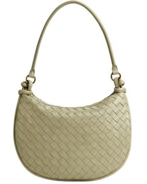 Bottega Veneta Medium Intrecciato Shoulder Bag - Grey
