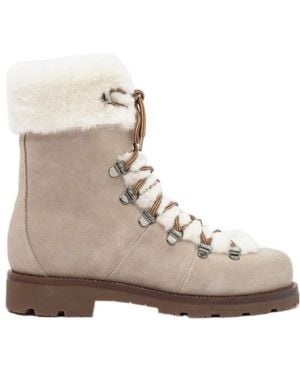 SCAROSSO Kat Fur Boots - Natural