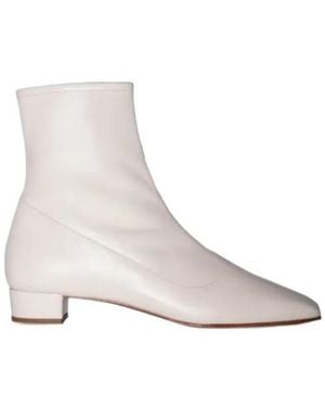 BY FAR Este Leather Ankle Boots - Natural