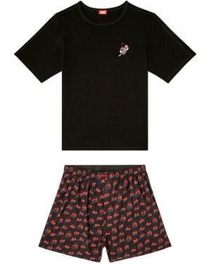 DIESEL Kit-James Cherry-Print Pyjama Set - Black