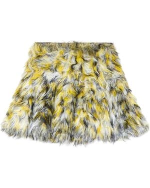 DIESEL Fluffy Jacquard Knit Mini Skirt - Natural