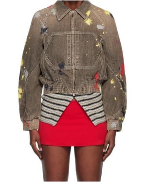 Kiko Kostadinov Cropped Denim Jacket - Red