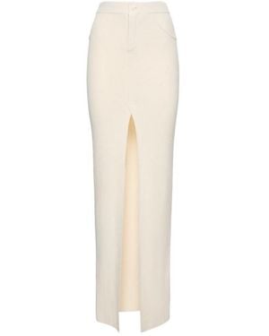 AYA MUSE Slit Detail Midi Skirt - White