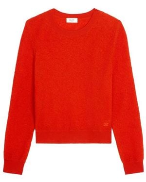 Celine Crew Neck Long-Sleeved Sweater - Red