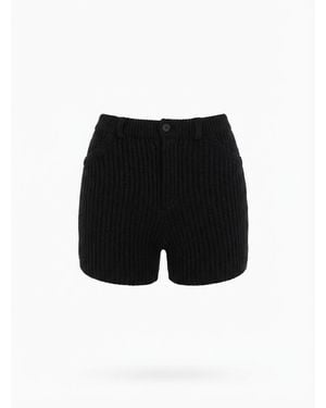 AYA MUSE Ribbed-Knit Shorts - Black