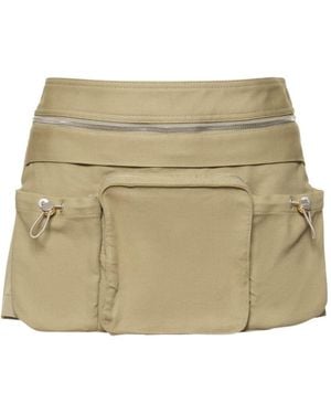 Dion Lee Short Skirt With Waist Pocket - Natural