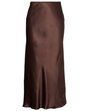 Dorothee Schumacher Sense Of Shine Silk Satin Slip Skirt - Brown