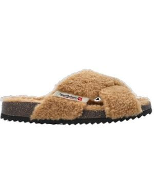 DIESEL D-Woodstock Crossover Strap Sandals - Brown