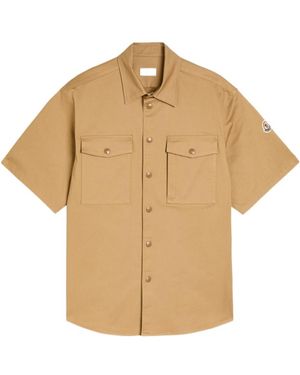 Moncler Western Stretch-Cotton Shirt - Natural