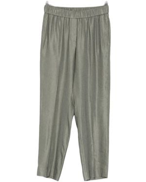 Peserico Elasticated-Waistband Tapered Pants - Gray