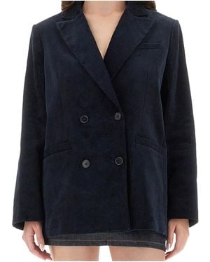 A.P.C. Lucy Double-Breasted Corduroy Blazer - Blue