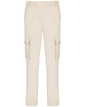 Balmain Twill Cargo Trousers - Natural