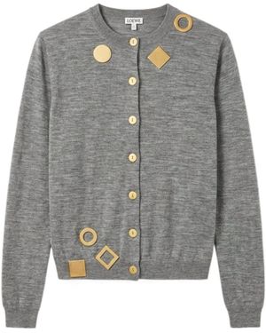 Loewe Long Sleeve Cardigan - Grey