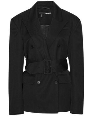 ROTATE BIRGER CHRISTENSEN Belted Double-Breasted Blazer - Black