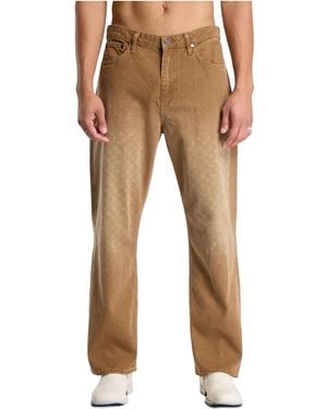 Daily Paper Amba Straight-Leg Jeans With Faded Lettering - Natural