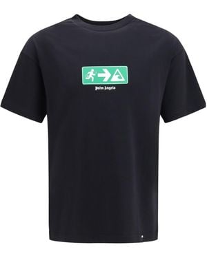 Palm Angels Street Signals Printed Crewneck T-Shirt - Black