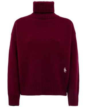 Sporty & Rich Logo Embroidered Knitted Jumper