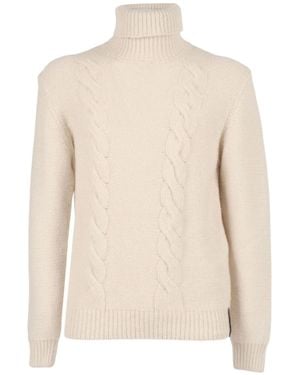 K-Way Turtle Neck Knitted Jumper - Natural