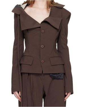 OTTOLINGER Off-Shoulder Blazer - Brown