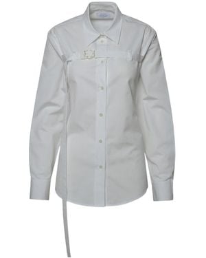Off-White c/o Virgil Abloh Buckle Detailed Cut-Out Shirt - Grey