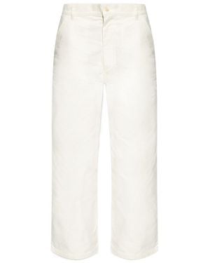 Maison Kitsuné Embroidered-Logo Cotton Pants - White