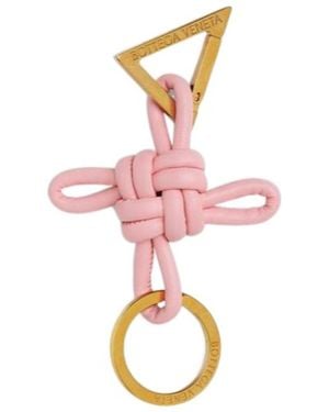 Bottega Veneta Triangle Square Double Knot Keyring - Pink