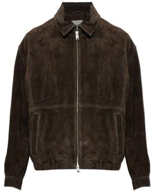 Arma Long-Sleeve Leather Jacket - Brown