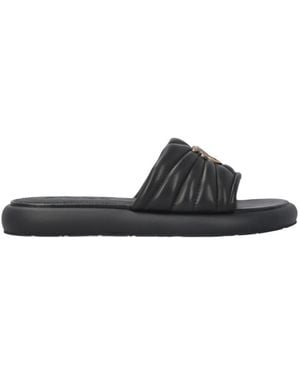 Pinko Fiona 03 Logo Appliqué Slippers - Black