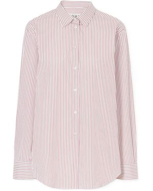 Rohe Striped Cotton-Poplin Shirt - Pink