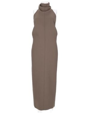 KHAITE Turtleneck Dress - Brown