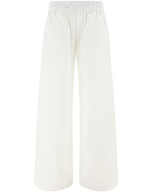 DSquared² Logo Patch Wide Leg Trousers - White