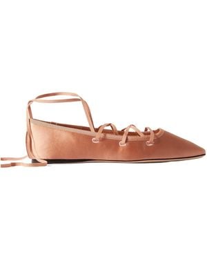 Loeffler Randall Strap-Style Satin Ballet Flats - Pink