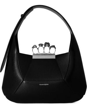 McQueen Jewelled Hobo Bag - Black