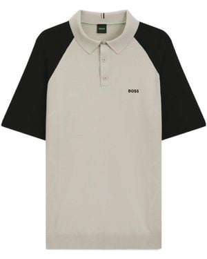 BOSS Active Colour-Blocked Knit Polo - Multicolour