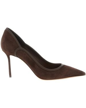 Aquazzura Suede Pointed-Toe Court Shoes - Brown