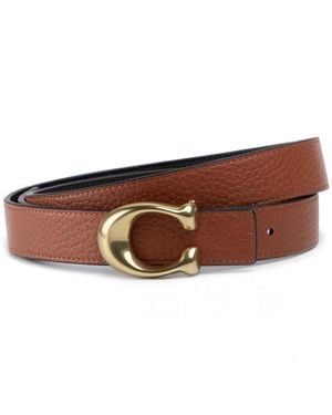 COACH Signature Buckle Reversible Belt - Brown