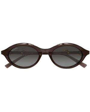 Gucci Eyewear Oval Frame Sunglasses - White