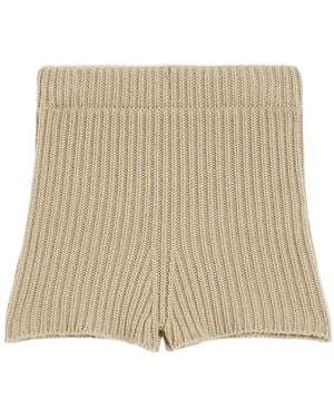 Max Mara Knit Mini Shorts - Natural