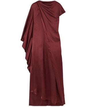 ROKSANDA Cape-Effect Asymmetric Draped Silk-Satin Dress - Red