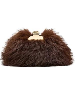 Marc Jacobs The Faux Fur Glam Small Clutch Bag - Brown