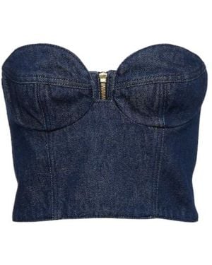 Magda Butrym Denim Bustier Top - Blue