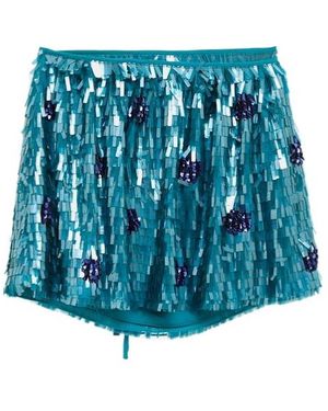 Dries Van Noten Sequined Midi Skirt - Blue