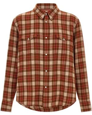 Visvim Meridian Check Snap-Shirt - Brown